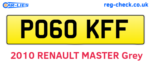PO60KFF are the vehicle registration plates.