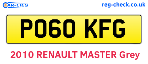 PO60KFG are the vehicle registration plates.
