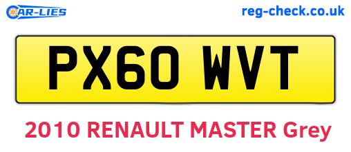 PX60WVT are the vehicle registration plates.