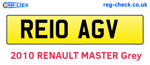 RE10AGV are the vehicle registration plates.