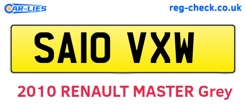 SA10VXW are the vehicle registration plates.