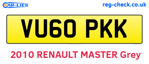 VU60PKK are the vehicle registration plates.