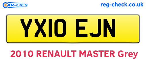 YX10EJN are the vehicle registration plates.