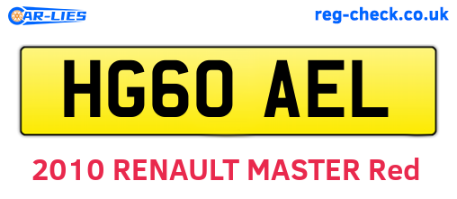 HG60AEL are the vehicle registration plates.
