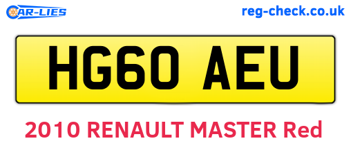HG60AEU are the vehicle registration plates.