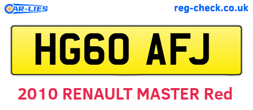 HG60AFJ are the vehicle registration plates.