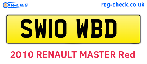 SW10WBD are the vehicle registration plates.