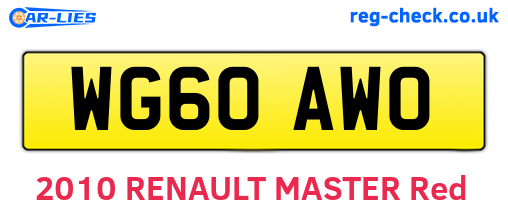 WG60AWO are the vehicle registration plates.