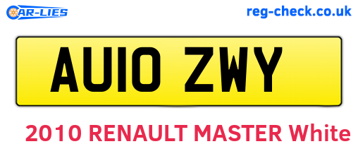 AU10ZWY are the vehicle registration plates.