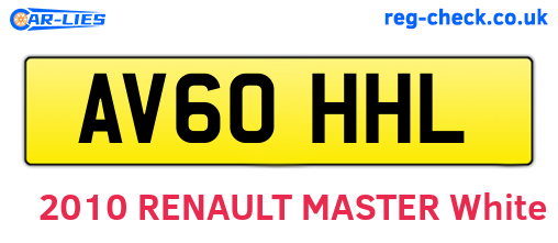 AV60HHL are the vehicle registration plates.