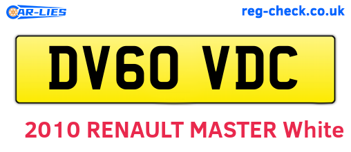 DV60VDC are the vehicle registration plates.