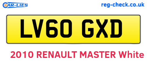 LV60GXD are the vehicle registration plates.
