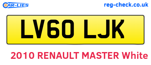 LV60LJK are the vehicle registration plates.