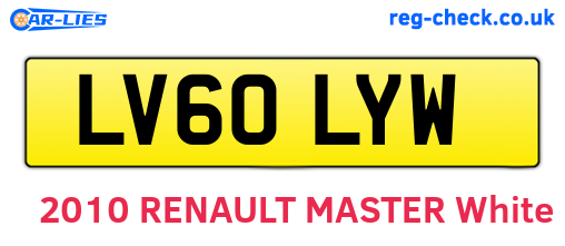 LV60LYW are the vehicle registration plates.