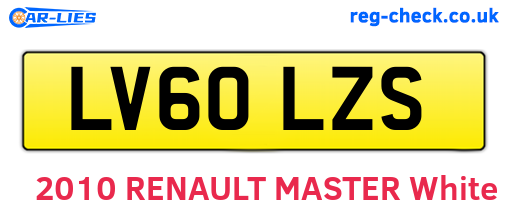 LV60LZS are the vehicle registration plates.