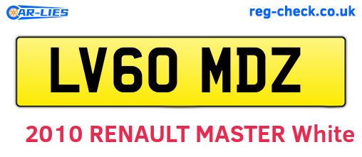 LV60MDZ are the vehicle registration plates.