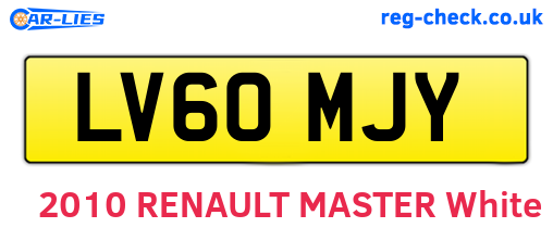 LV60MJY are the vehicle registration plates.