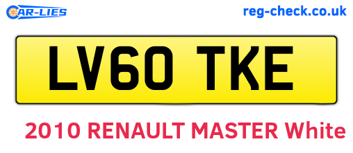 LV60TKE are the vehicle registration plates.