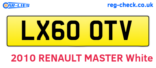 LX60OTV are the vehicle registration plates.