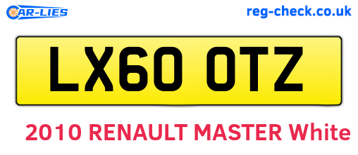 LX60OTZ are the vehicle registration plates.
