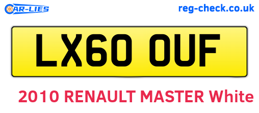 LX60OUF are the vehicle registration plates.