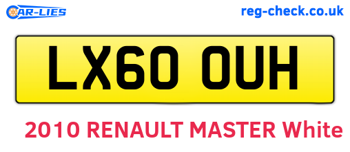 LX60OUH are the vehicle registration plates.
