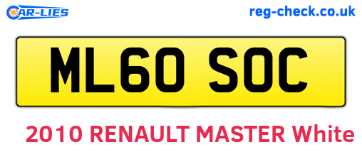 ML60SOC are the vehicle registration plates.