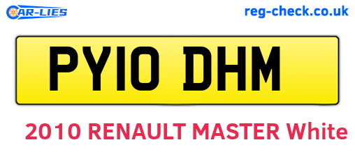 PY10DHM are the vehicle registration plates.