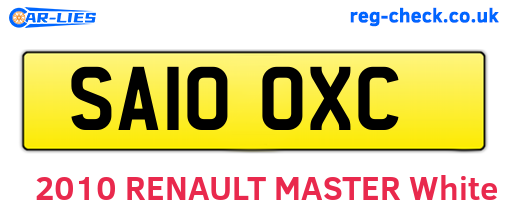 SA10OXC are the vehicle registration plates.