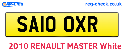 SA10OXR are the vehicle registration plates.