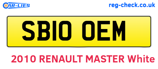 SB10OEM are the vehicle registration plates.