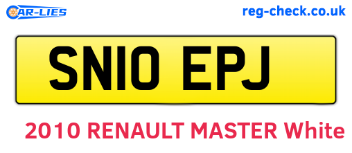 SN10EPJ are the vehicle registration plates.