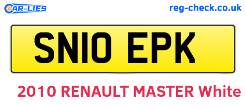 SN10EPK are the vehicle registration plates.