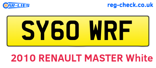 SY60WRF are the vehicle registration plates.