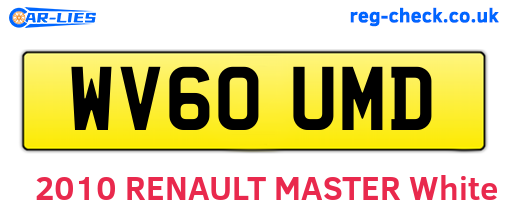 WV60UMD are the vehicle registration plates.