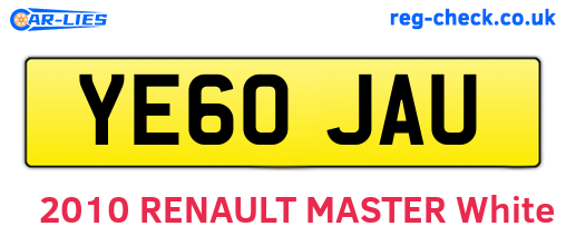 YE60JAU are the vehicle registration plates.
