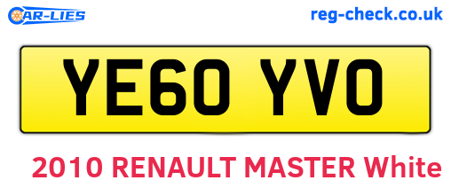 YE60YVO are the vehicle registration plates.