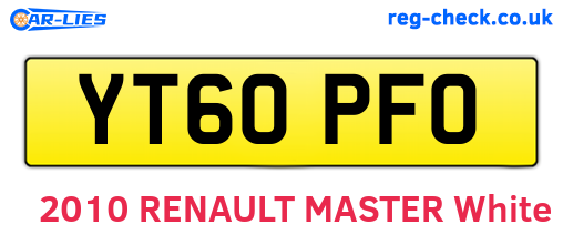 YT60PFO are the vehicle registration plates.