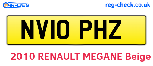 NV10PHZ are the vehicle registration plates.