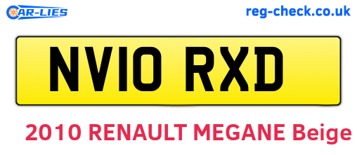 NV10RXD are the vehicle registration plates.