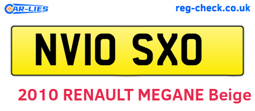 NV10SXO are the vehicle registration plates.