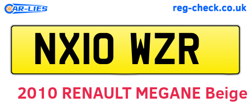 NX10WZR are the vehicle registration plates.