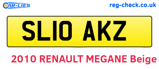 SL10AKZ are the vehicle registration plates.