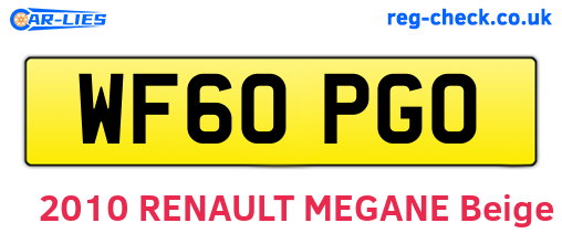 WF60PGO are the vehicle registration plates.