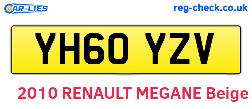 YH60YZV are the vehicle registration plates.