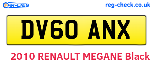 DV60ANX are the vehicle registration plates.