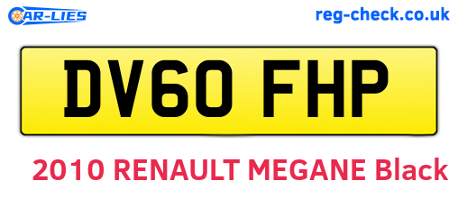 DV60FHP are the vehicle registration plates.