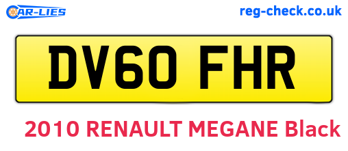 DV60FHR are the vehicle registration plates.