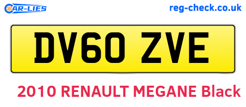 DV60ZVE are the vehicle registration plates.