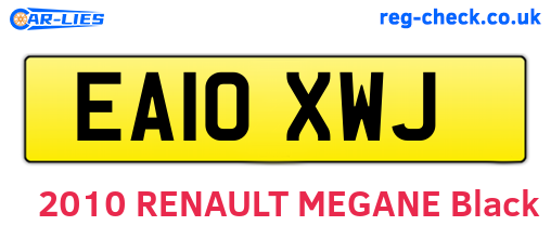 EA10XWJ are the vehicle registration plates.